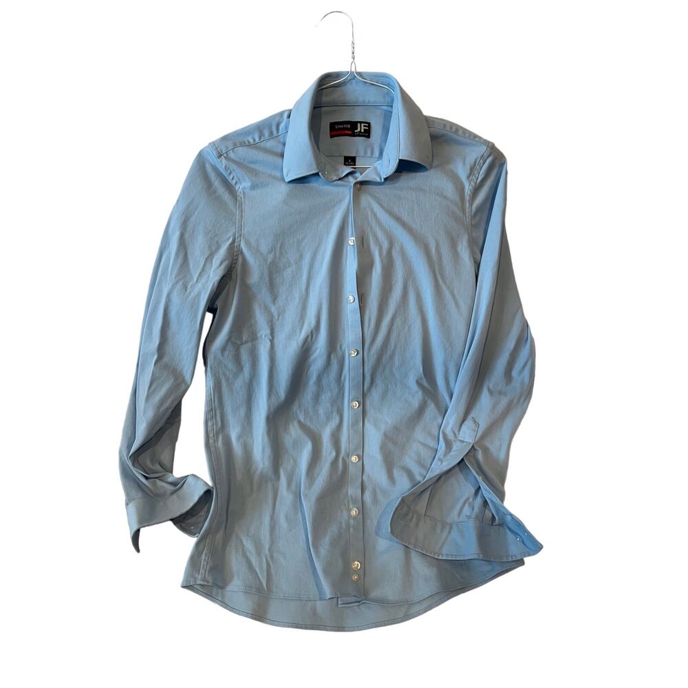 J Ferrar Button Down Blue Dress Shirt Mens S 14-14.5 32-33